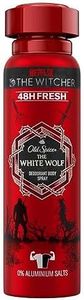 Old Spice The White Wolf Deodorante spray per il corpo da uomo, 150 ml, The Witcher Limited Edition, 48H freschezza, 0% di sali di alluminio, senza macchie bianche e gialle