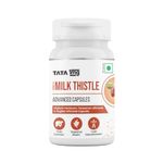 Tata 1mg Milk Thistle Veg Capsule for Liver Detox, 70% Silymarin with Dandelion & Ginger, For Liver Health,For Men & Women, Pack of 60 capsules