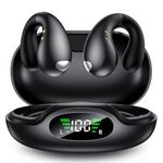 EUQQ Wireless Earbuds - Open Ear Headphones Wireless, Bone Conduction Earbuds With Mic, Bluetooth 5.3 Clip On Earphones, Fast Charging 50h Playtime, IPX4 Ear Buds For Running Sport Workout