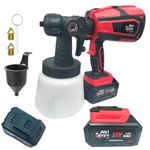 Just Spray Paint Spray Machine Cordless, Max Flow 800ml/min Spray Gun, 800ml, with Measuring Cup, Nozzles,Battery and Charger, for Painting Wood,Metallic,Walls and Ceilings (4000MAH)