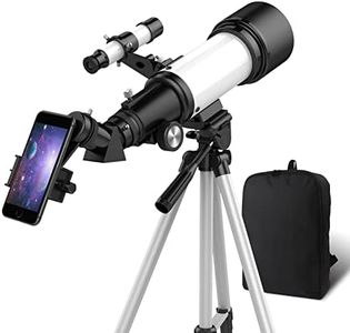 Telescope, Telescopes for Adults, Telescope for Kids Beginners 70mm Aperture 400mm AZ Mount, Fully Multi-Coated Optics, Astronomy Refractor with Tripod, Phone Adapter, Backpack