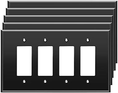 LIDER Reflective Decorator Wall Plate, Oversized 4-Gang, Acrylic, 5-Pack