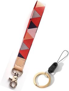 Wrist Lanyard Key Chain, Cute Wristlet Strap Keychain Holder for Women Men Car Keys ID Badges Card Wallet Phone Camera (Orange)