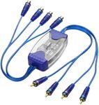 MEIRIYFA Car Audio Noise Isolator Filter, 4 Channel RCA Ground Loop Isolator 50W Car Stereo Noise Suppressor Reducer for Amplifier Speaker Car Audio Systems (Blue, 65cm)