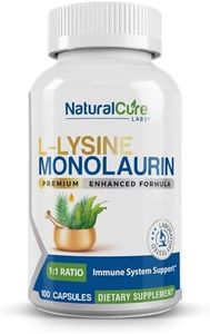 Natural Cure Labs L-Lysine + Monolaurin 600mg 1:1 Ratio, 100 Capsules