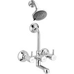 ALTON GRCL3925 Brass Wall Mixer With 3-Function, 4-INCH Overhead Shower Set and 190mm Bend Pipe (Chrome)