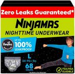 Pampers Ninjamas Nighttime Bedwetting Underwear Boys - Size L (64-125 lbs), 68 Count