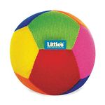 Little's Soft Plush Baby Ball with Rattle Sound (Size 11 cm, M, Multi color, Softball)