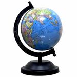 GLOBE DADDY 5 Inch Political Globe for Learning World Map for Kids/Students/Upsc Aspirants with Magnifying Glass,Home Office,Desk Decor