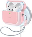 ESR for AirPods 4 Case, Compatible with AirPods 4th Generation Case (2024) (USB-C), Compatible with MagSafe, Drop Protection Cover with Lanyard, Magnetic Lid Lock, Orbit Hybrid Case, Pink