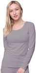 Women Thermal Underwear Top by Outland; Base Layer; Soft Lightweight Warm Fleece (Light Grey, X-Small)