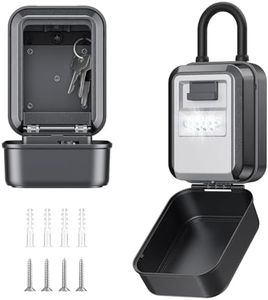 TOSICAM Light Up Key Lock Box - Waterproof Wall Mount Portable 4-Digit Combination Key Safe Storage for Outdoor/Home/Airbnb/Emergency/Realtor/Large Capacity/Resettable Code