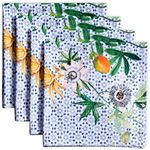 Maison d' Hermine Napkin 100% Cotton Set of 4 Decorative Washable Table Cloth Napkins, Dining, Home, Wedding, Banquet, Buffet, Passiflora - Spring/Summer (20”x20”)