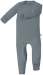 GUNAMUNA Unisex Baby, Toddler Ultra-Soft Convertible Pajama, Footie Romper Sleeper with Diaper Zipper for Easy Changing, Hush, 18-24 Months