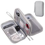 Arae Electronic Organizer, Travel Cable Organizer, Double Layers Portable Waterproof Pouch, Electronic Accessories Storage Case for Cable, Cord, Charger, Phone, Earphone (Gray, M)