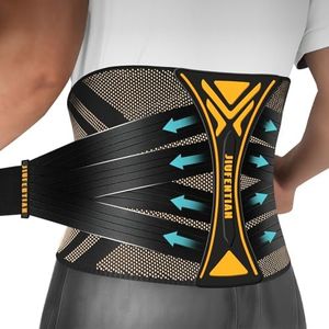 JIUFENTIAN Back Braces for Lower Back Pain with Support System - Copper Back Brace for Herniated Disc-Lumbar Support for Sciatica, Scoliosis,Heavy Lifting-Kidney Belts for Sport(Medium)