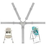 RMENOOR Baby Seat Belt 5 Point Harness Straps High Chair Harness Universal High Chair Straps Baby Safety Strap Belt Adjustable Harness for High Chair Kids Stroller Pram Buggy（Gray）