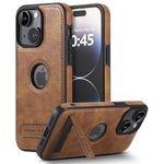 BinBoom Leather case for iPhone 14 Plus Case, Thin Flexible Soft Grip Luxury Cover, Protective Slim with Kickstand Shockproof Phone Cases Compatible with iPhone 14 Plus (Brown, for iPhone 14 Plus)