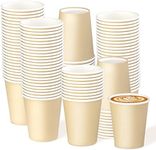 Deudy Pack of 100 Paper Cups, Paper Drinking Cups, 227 ml, 8 Oz, Paper Drinking Cups, Disposable Paper Cups, Organic Disposable Cups, Party Cups, Stable to Go, for Serving Coffee, Tea, Hot Drinks