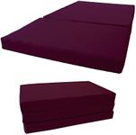 Shikibuton Tri-Folded Bed, High Density 1.8 lbs Foam, Twin Size, Full, Queen Folding Mattresses. (Full Size 4x54x75, Burgundy)