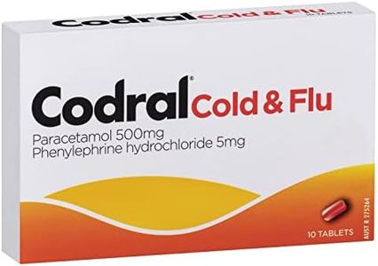 Codral Cold & Flu Tablets 10 Pack |Paracetamol relieves headaches |reduce fevers aches & pains| Phenylephrine relives blocked & runny noses