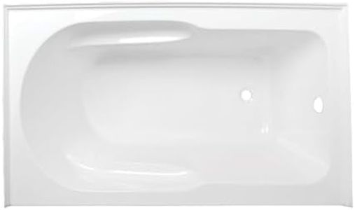 Kingston Brass Aqua Eden VTAP603022R 60-Inch Acrylic Anti-Skid Alcove Tub with Right Hand Drain Hole, White