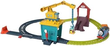 Thomas & Friends Motorized Toy Train Set Fix 'em Up Friends with Carly the Crane & Sandy the Rail Speeder for Preschool Kids Ages 3+ Years, HDY58, Nicht Zutreffend