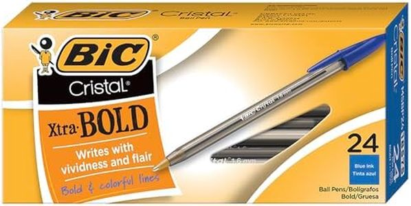 BIC Cristal Xtra Bold Ball Pen, Bold Point (1.6 mm), Blue, 24-Count