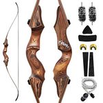 Black Hunter 60 Inch Archery Recurve Bow 20-60 Lbs Takedown Bow Gold Riser Right Hand Hunting Bow for Adults Beginners Shooting Target Practice (40LBS)