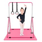 Gymnastics Bars for Home, Kids Training Bars Folding Horizontal Bars, Adjustable Height Practice Junior Training Monkey Bar Gymnastic Equipment for Children Girls & Boys