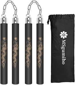 Nunchucks Safe Foam Rubber Training Nunchucks Nunchakus Match with Bearing Ball System and Steel Chain 2PCS for Kids Beginners Adults (Black)