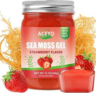 (12 OZ) Irish Sea Moss Gel Raw Vegan Strawberry Flavor 102 Vitamins and Minerals Wild Harvested Non-GMO Immune & Digestion Support