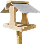 Blackdown Wood Crafts QUALITY BIRD FEEDING TABLE with NATURAL SLATE ROOF & EASY FILL PEANUT FEEDER