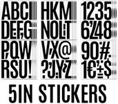 24 Sheets Large Letter Stickers, 5 Inch Large Self Adhesive Vinyl Stick On Letters 244 PCS Capital Alphabet Sticker for Crafts Outdoor Sign Windows Doors Car Poster Board Arts&Crafts（Black）