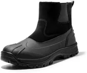 NORTIV 8 Mens Slip on Winter Boots Waterproof Rain Boot for Outdoor SNSB232M BLACK Size 6.5