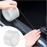 JIVRIX Universal Car Door Edge Entry Guards Scratch Cover Door Sill Protector 5D Carbon Fiber Paint Threshold Guard Car Bumper Door Guard Hood Sticker Protection Strip. (Transparent White Tape)