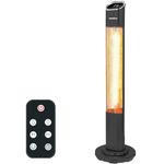 Senelux 2000W Infrared Tower Patio Heater with Remote Control, 9 Heat Levels, 24-Hour Timer, Oscillating, Water-Resistant Electric Heater, Garden Heater, Compact Design for Indoor & Outdoor Use