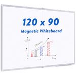 maxtek Whiteboard, Magnetic Whiteboard for Wall, Aluminium Frame White Board with Pen Tray, Dry Erase Whiteboard for Home Office School (120x90 cm)