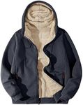 Flygo Men's Winter Warm Sherpa Lined Zip Up Hoodie Sweatshirt Jacket, Velvet Grey, Large