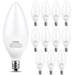 LVWIT Candelabra Light Bulb, E12 LED Candle Light Bulbs, 60W Equivalent, 5000K Daylight Decorative Chandelier Bulbs, Non-Dimmable, 500 Lumens, 12-Pack