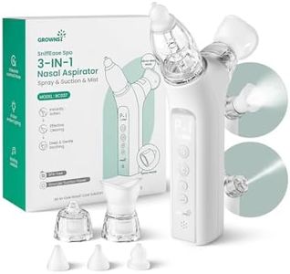 GROWNSY 3-in-1 Baby Nasal Aspirator – Spray, Suction & Mist, Light Grey