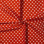 Fashion Track Polka Dot 100% Cotton - 44" inches / 111 cm Wide by 1 Yard Length Poplin Fabric - Crafts Quilting Fabric Material for DIY, Sewing, Home Décor, Dresses (Red, 1 Metre (Precut))