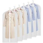 Yibak Garment Covers Bag (6 PCS), 60inch Suit Bag for Storage Cloth Cover Anti-Moth Protector Washable Clear Reuse Full Zipper Garment Bags for Long Dress Costumes Suits Gowns Coats (60 * 152CM)