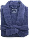 Ramesses Premium Thick Terry Cloth Bathrobe for Men, Long –Staple Combed Cotton Robe Men's Robe(Navy,Large)