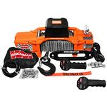 Winchmax 13,500lb / 6,123kg 'SL Series' Original Orange 12v Electric Winch. 28m x 11mm Multi-strand Synthetic Dyneema Rope, Competition Hook, Twin Wireless Remote Control