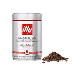 illy Classico Whole Bean Coffee, Medium Roast, Classic Roast with Notes Of Chocolate & Caramel, 100% Arabica Coffee, No Preservatives, 250g (Pack of 2)