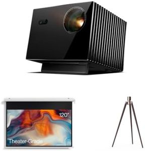 Easy-Setup Backyard Cinema Solution：AWOL Valerion Max 4K Laser Projector with 120" Motorized Projector Screen and Walnut Tripod Stand