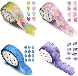 HASTHIP® 4 Roll Creative Flower Petal Washi Tape, Masking Tape Decorative Decals, DIY Petal Stickers for Scrapbooking, Diary, Bullet Journal, Planner, 200 Petals/Roll (Purple)