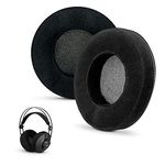 Brainwavz Round Velour Replacement Memory Foam Earpads Compatible with Sennheiser, AKG, HifiMan, ATH, Philips, Fostex, Sony - Suitable for Many Other Large Over The Ear Headphones (Black Velour)