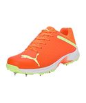 Puma Mens Spike 22.2 Ultra Orange-Fast Yellow-White Cricket Shoe - 7UK (10729902)